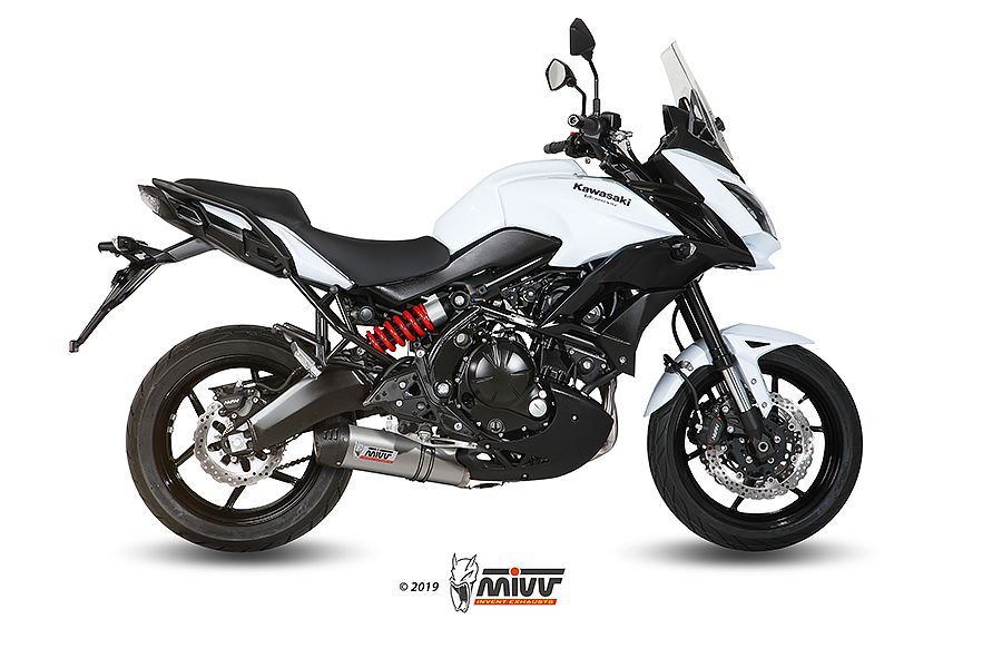 Escape Mivv Full system 2x1 Oval titan con tapa carbono Kawasaki Versys 650 2015-22