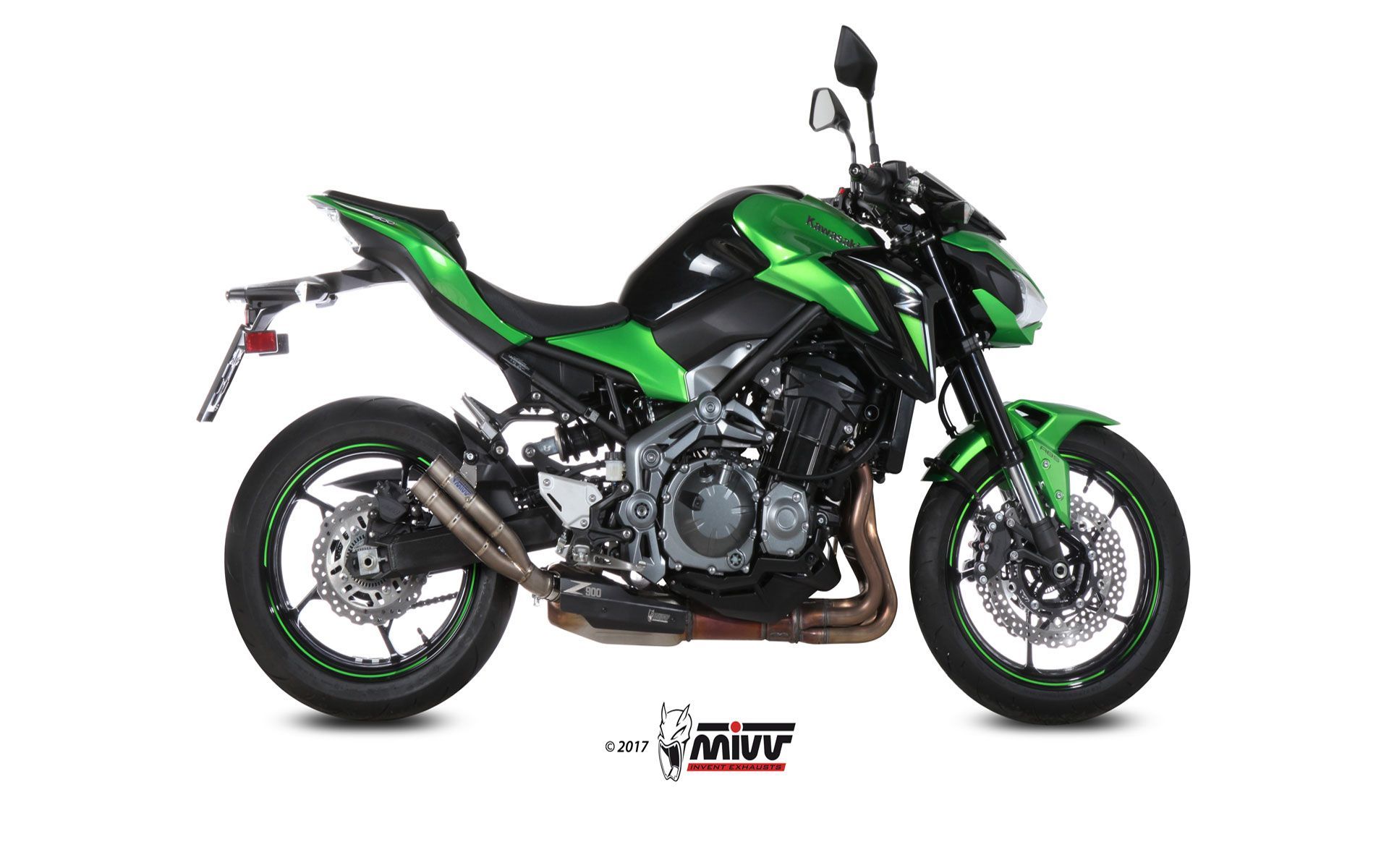 Escape Mivv Double Gun Full titanium Kawasaki Z900 2017-19 / Z900 A2 (35 KW / 70 KW) 2017-23