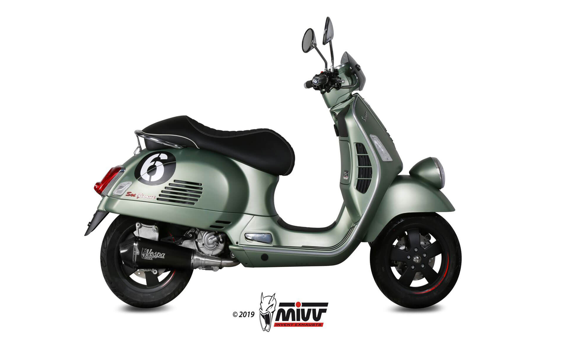 Escape Mivv Full system 1x1 Delta Race black Piaggio Vespa GTS 300 2008-20