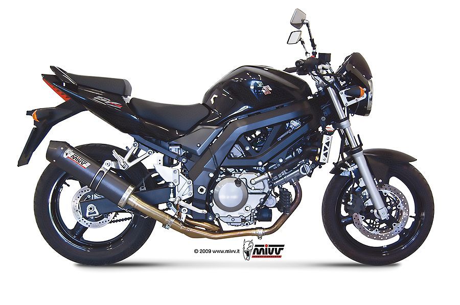 Escape Mivv Oval carbono con tapa carbono Suzuki SV 650 2004 / SV 650 2005-15