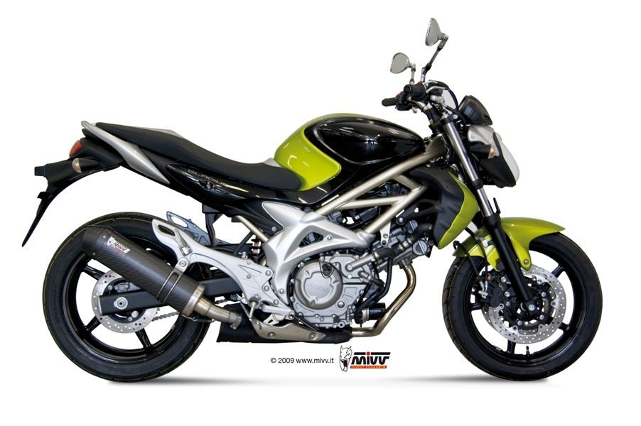 Escape Mivv Oval carbono con tapa carbono Suzuki Gladius 2009-15