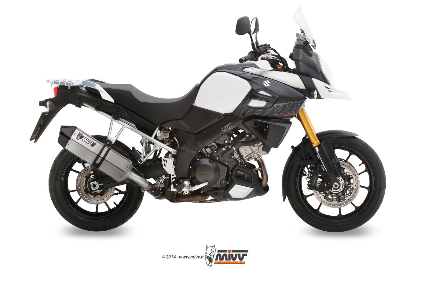 Escape Mivv Speed edge inox con tapa carbono Suzuki DL V-Strom 1000 / V-Strom 1050 / XT