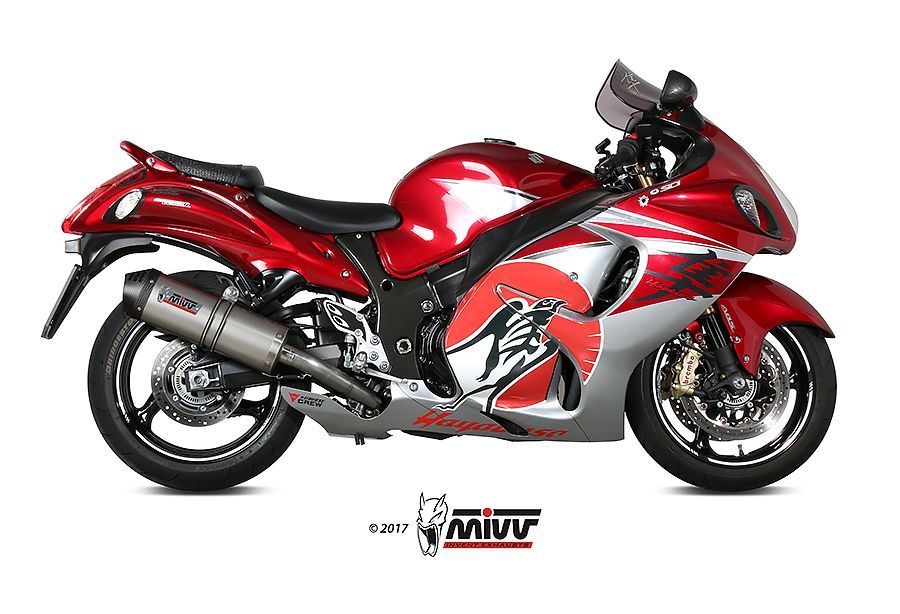 Escape Mivv 2 Oval titan con tapa carbono Suzuki GSX-R 1300 Hayabusa 2008-17
