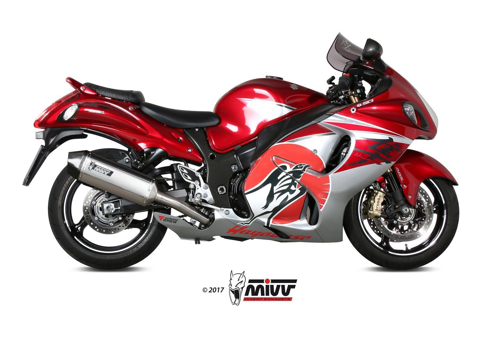 Escape Mivv 2 Speed edge inox con tapa carbono Suzuki GSX-R 1300 Hayabusa 2008-17