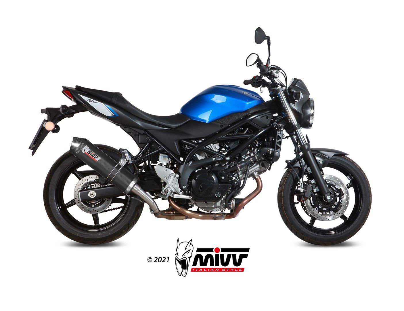 Escape Mivv Oval carbono con tapa carbono Suzuki SV 650 / X 2016-24