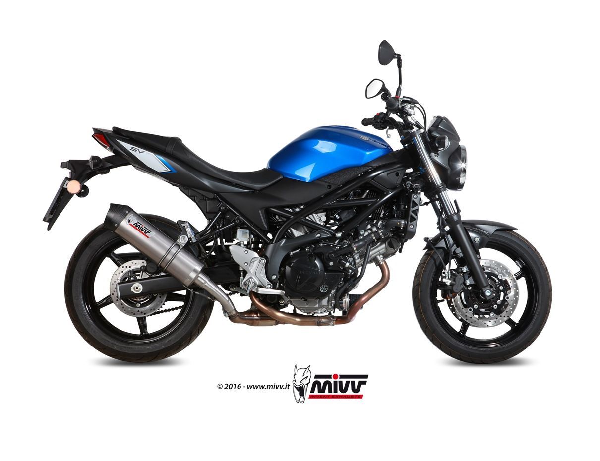 Escape Mivv Oval titan con tapa carbono Suzuki SV 650 / X 2016-24
