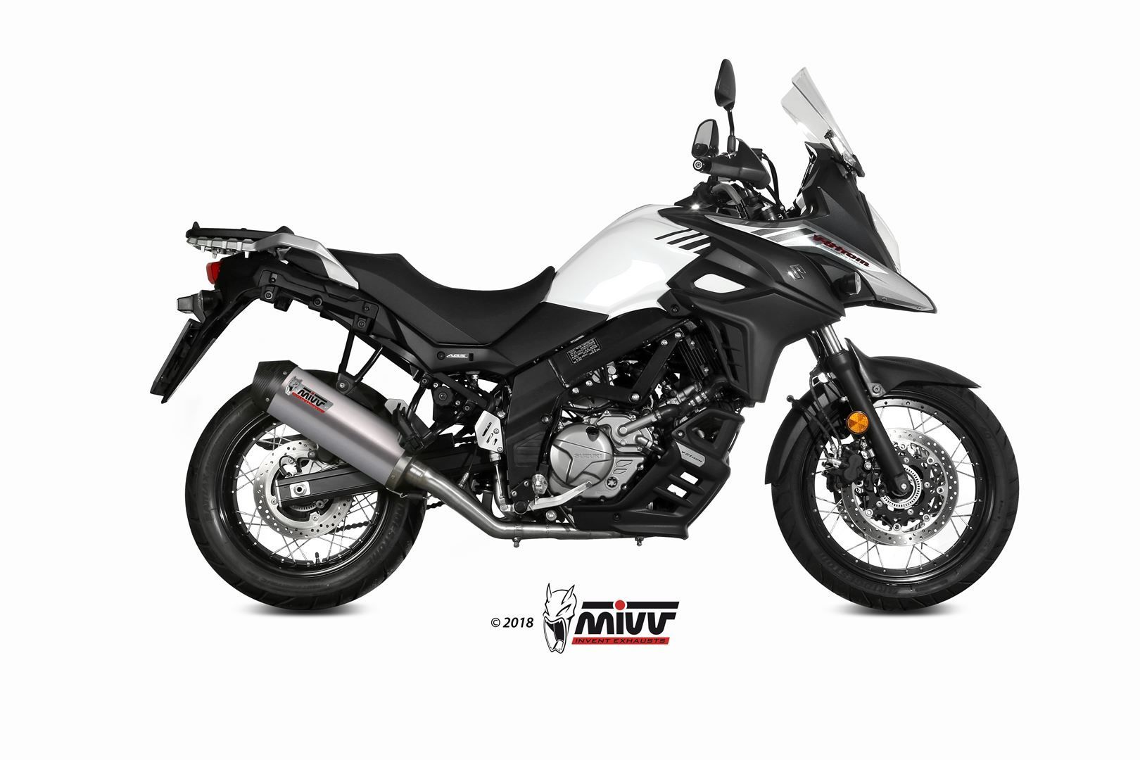 Escape Mivv Full system 2x1 Oval titan con tapa carbono Suzuki DL V-Strom 650 / XT 2017-24