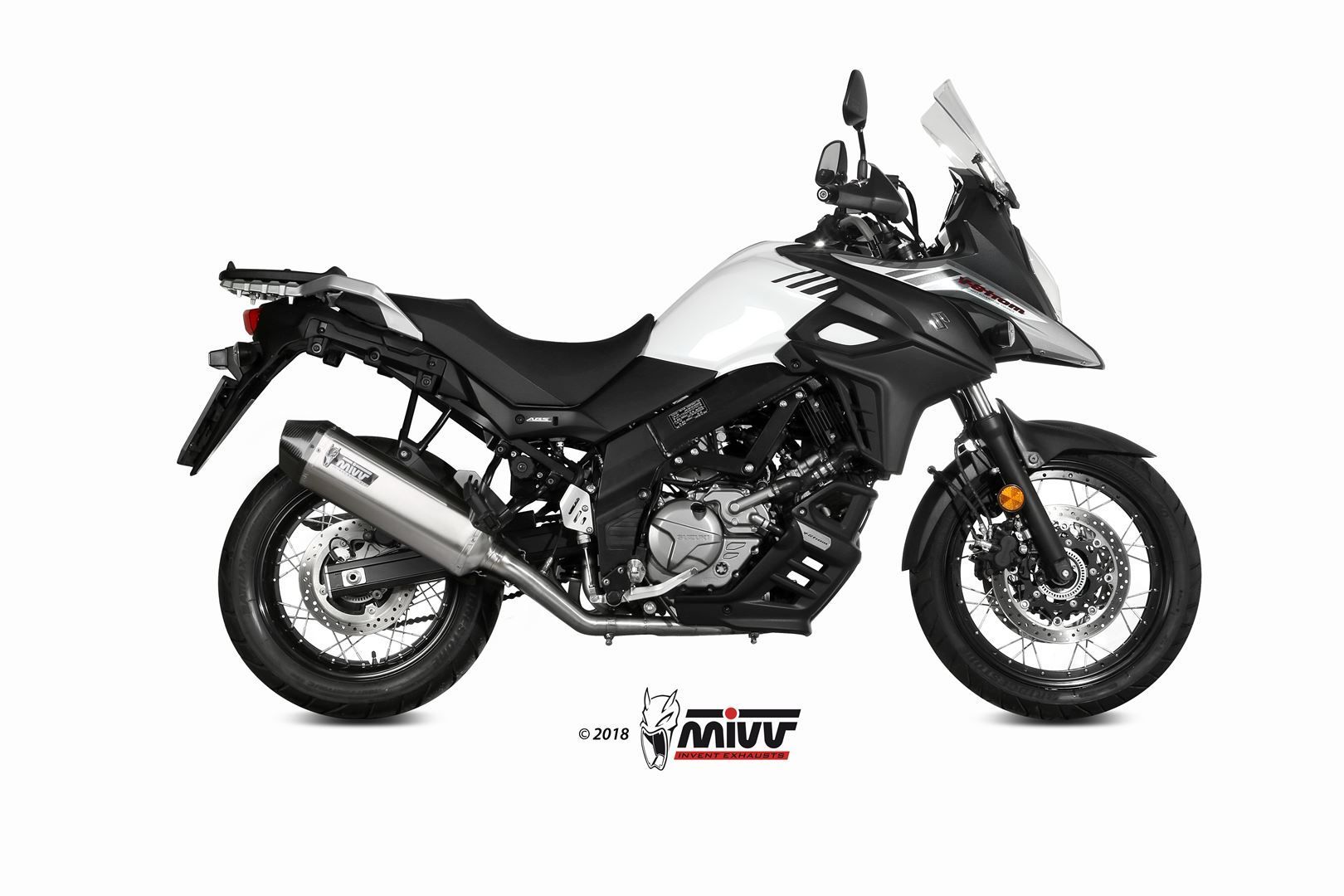 Escape Mivv Full system 2x1 Speed edge inox con tapa carbono Suzuki DL V-Strom 650 / XT 2017-24