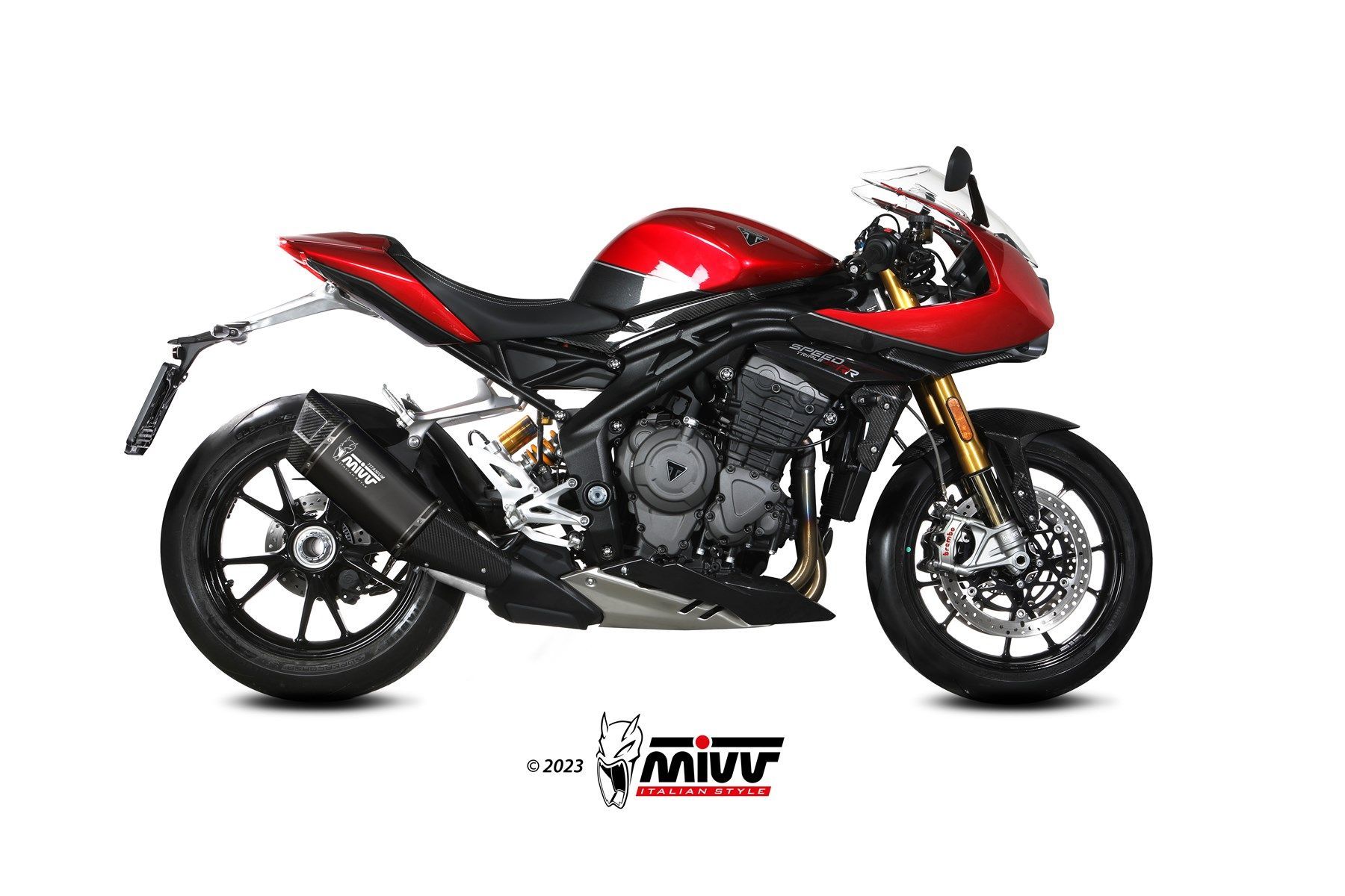 Escape Mivv SR-1 black titanium Triumph Speed Triple 1200 RR / RS 2021-24