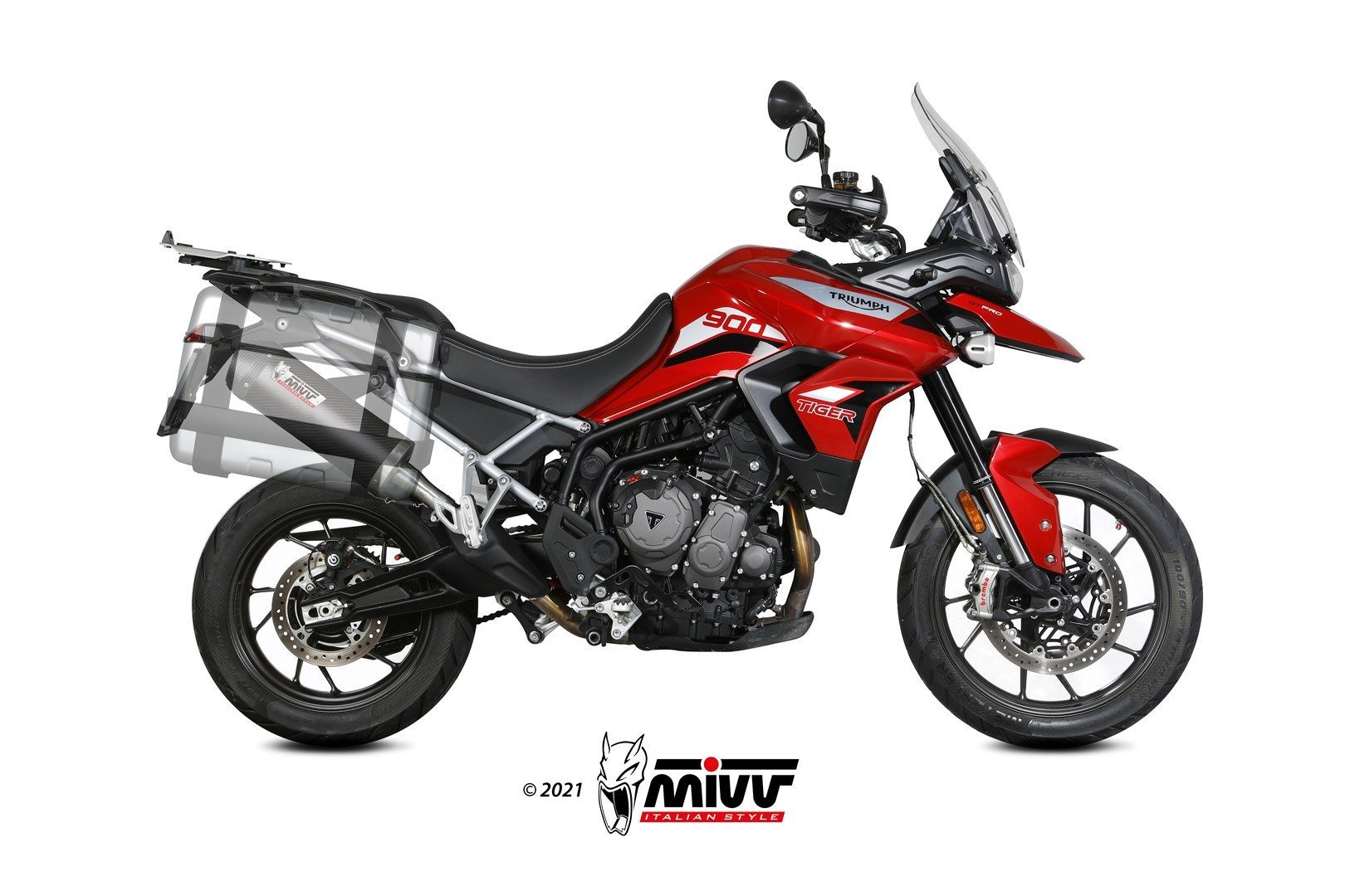 Escape Mivv Oval carbono Triumph Tiger 900 / GT / Pro / Rally 2021-24