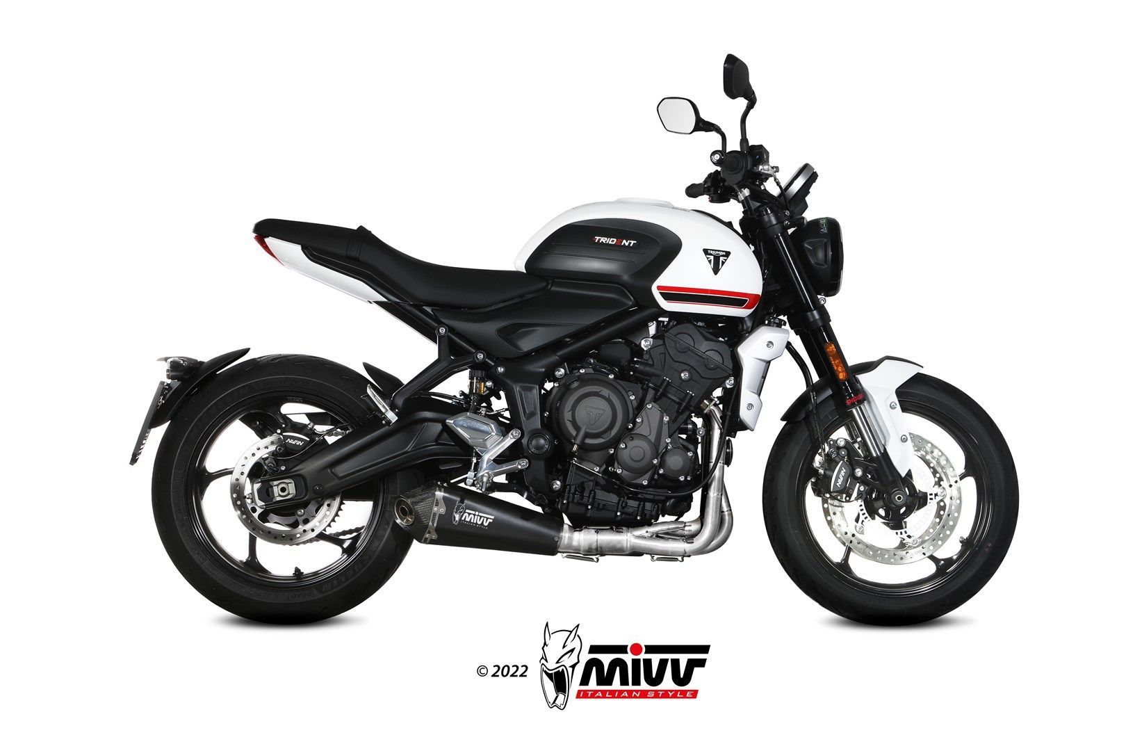 Escape Mivv Full system 3x1 Delta Race black Triumph Trident 660 2021-23