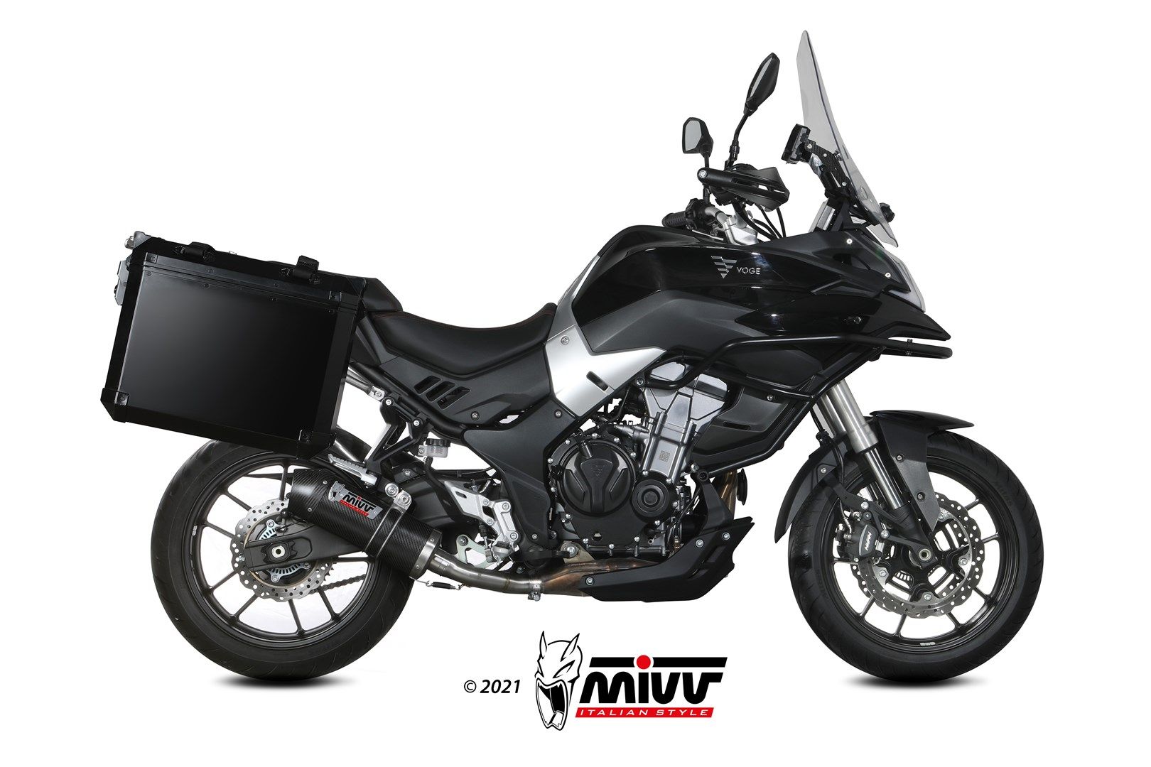 Escape Mivv Oval carbono con tapa carbono Voge Valico 500DS 2021-24
