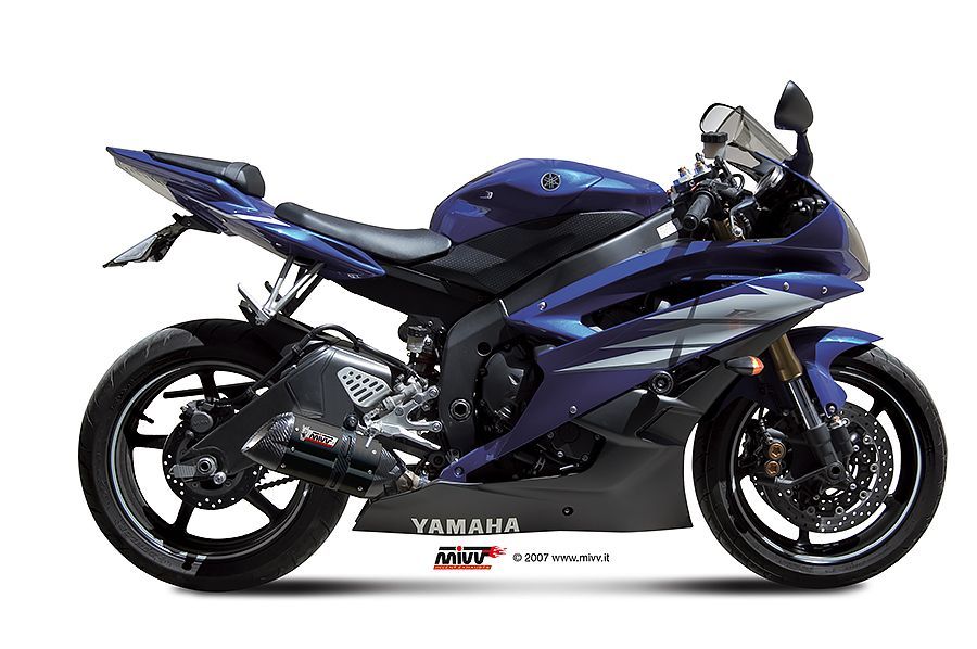 Escape Mivv Suono black con tapa carbono Yamaha YZF 600 R6 2006-16