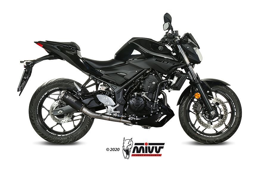 Escape Mivv Full system 2x1 MK3 black Yamaha YZF R25 2015-24 / MT-03 2016-23 / R3 2015-24