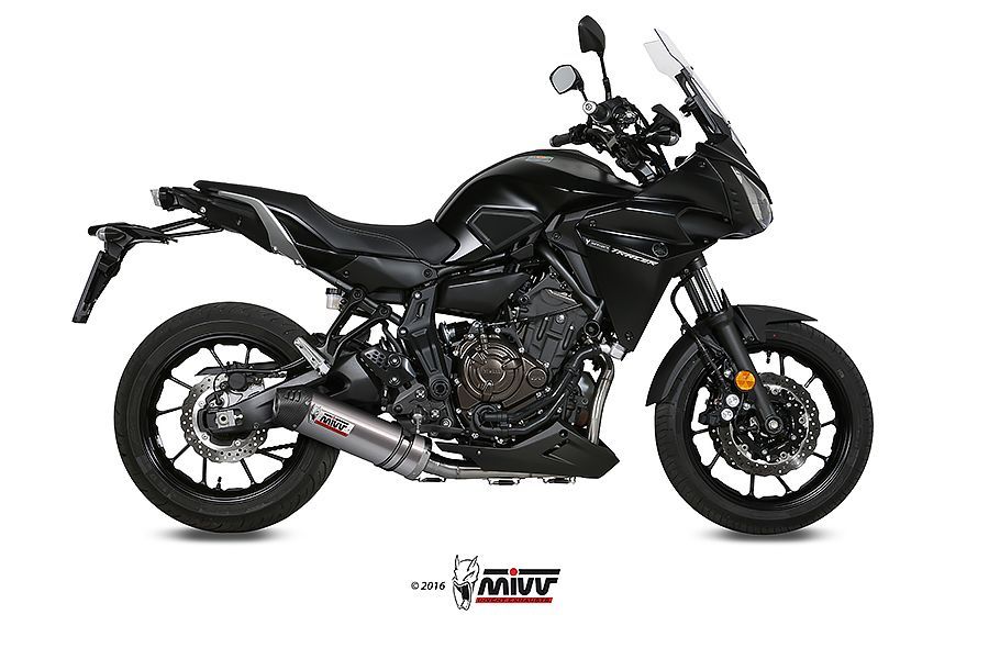 Escape Mivv Full system 2x1 Oval titan con tapa carbono Yamaha Tracer 700 / GT / Tracer 7 2016-24