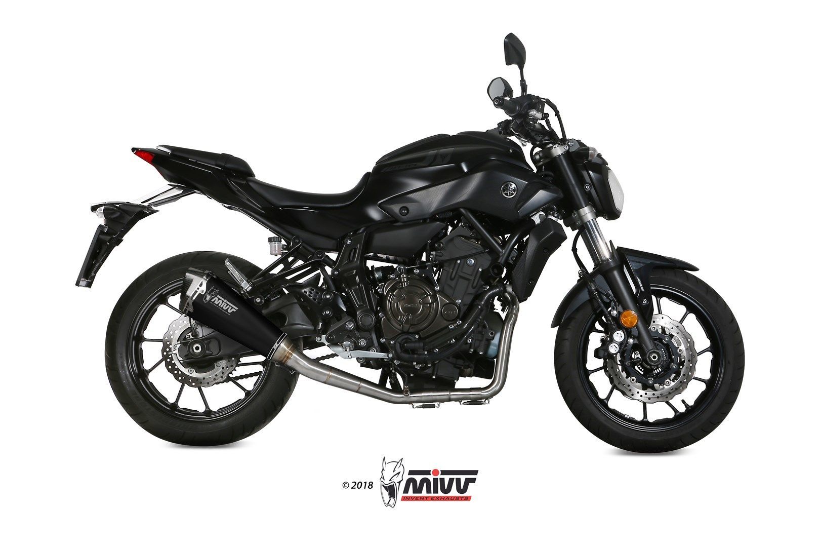 Escape Mivv Full system 2x1 Delta Race black Yamaha MT-07 / FZ-07 2014-24