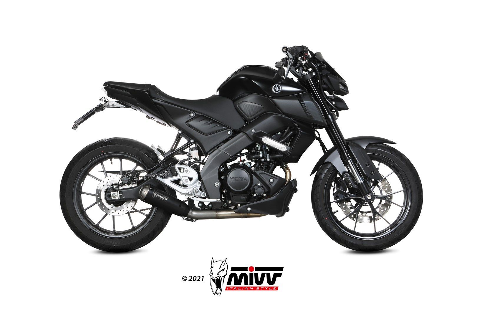 Escape Mivv Full system 1x1 X-M1 black Yamaha MT-125 2020-24/YZF R125 2019-23