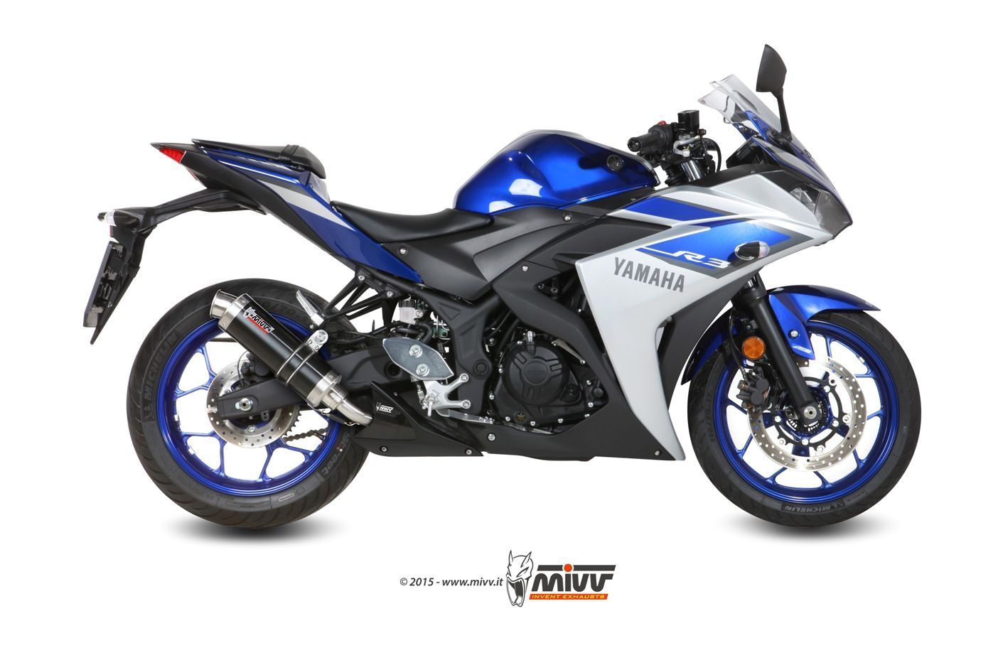 Escape Mivv GP black Yamaha YZF R25 / YZF R3 2015-24