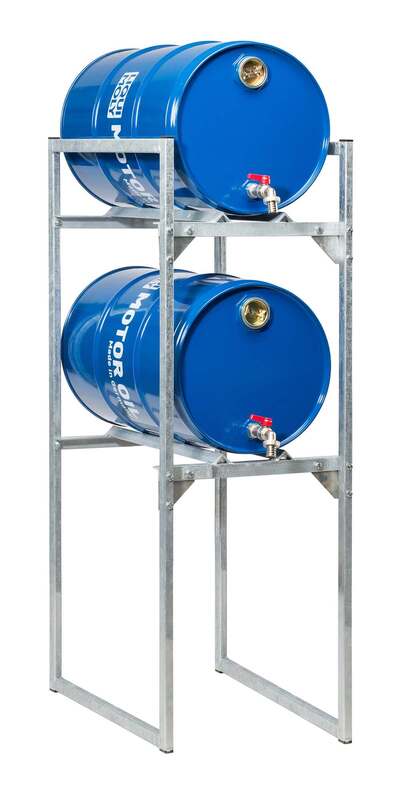 Estantería de hierro cincado TECNIUM para 2 bidones de aceite 60L