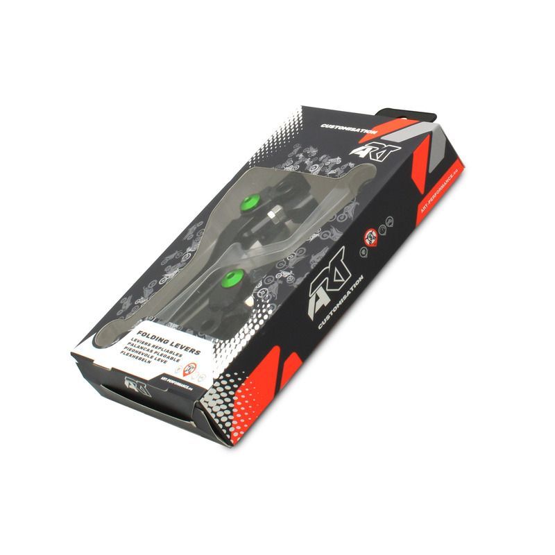 Juego de manetas articuladas ART Negro/Verde Kawasaki