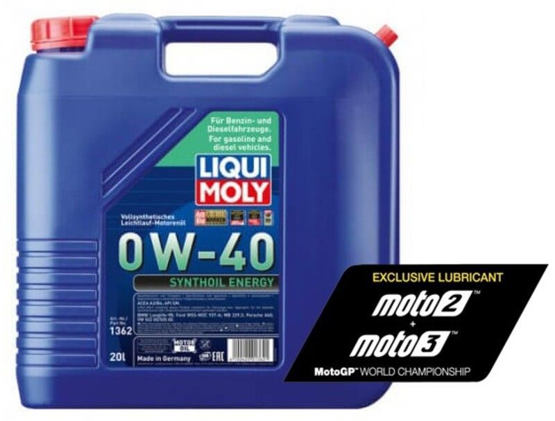 Garrafa 20L aceite 100% sintético Liqui Moly Synthoil Energy 0W-40 Polaris