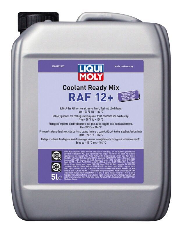 Garrafa de 5L líquido refrigerante anticongelante Liqui Moly Coolant Ready Mix RAF 12+
