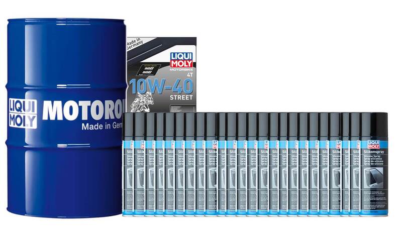 Pack bidón de aceite 205L LIQUI MOLY - 10W40 HC sintético + 24 tratamientos de silicona 300ml