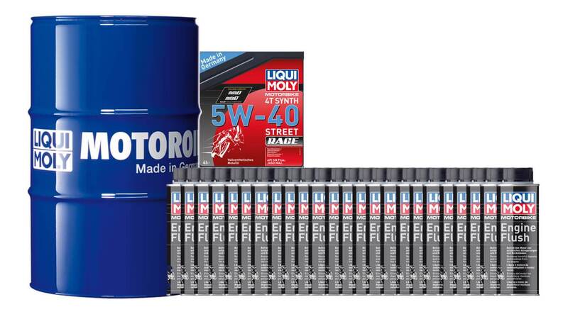 Pack bidón de aceite 205L LIQUI MOLY - 5W40 100% Sintético + 24 Limpia motores 250ml