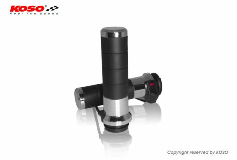Puños calefactables Koso Titan-X, con interruptor de pulgar integrado (Harley Davidson)