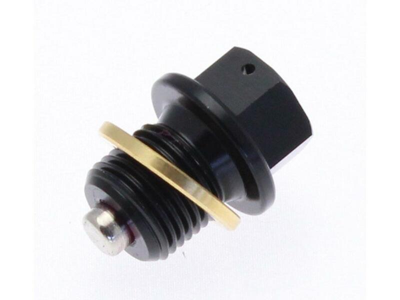 Tapón de vaciado de aceite TECNIUM magnético alu negro M14 x 1,25 x 13,5
