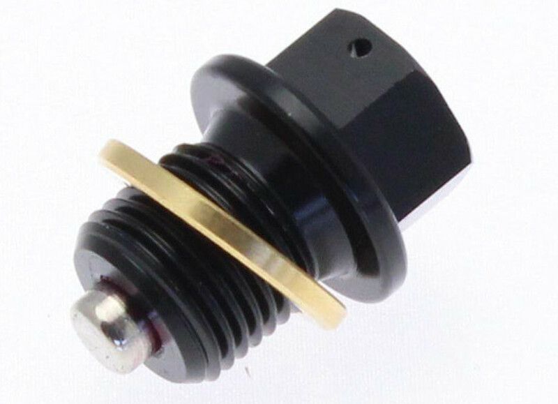 Tapón de vaciado de aceite TECNIUM magnético alu negro M16 x 1,50 x 14