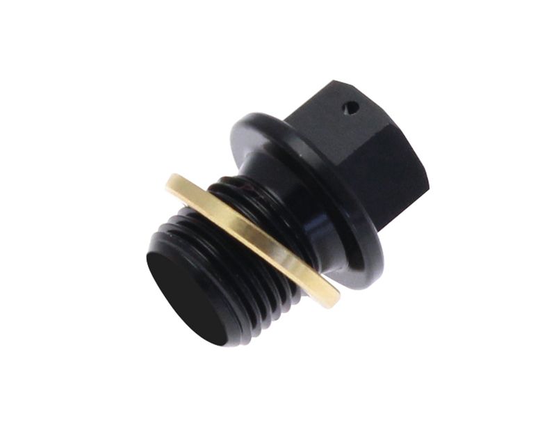 Tapón de vaciado de aceite TECNIUM no magnético alu negro M8 x 1,25 x 35
