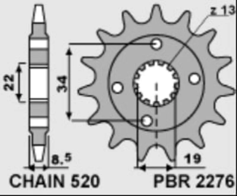 Piñón PBR acero estándar 2276 - 520