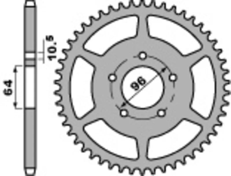 Corona PBR acero C45 estándar 254 - 520