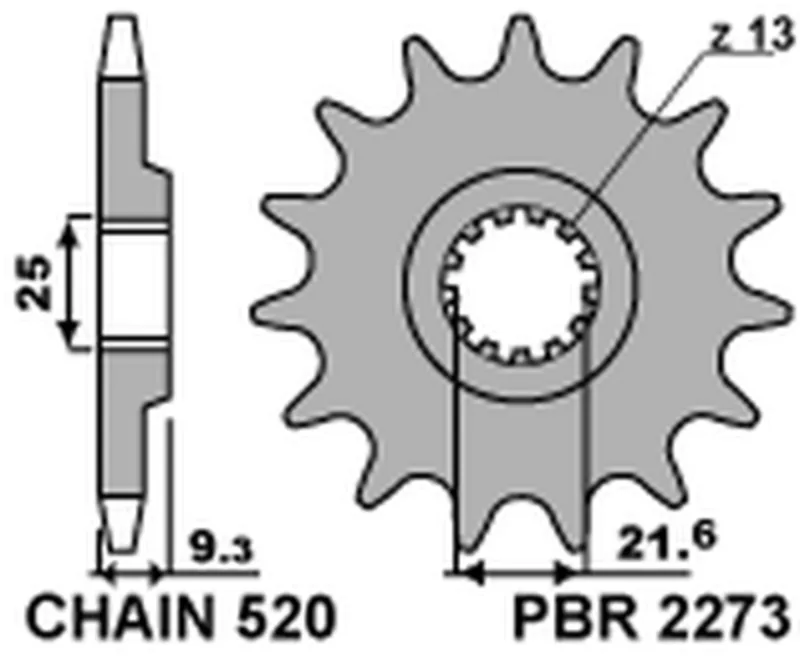 Piñón PBR acero estándar 2273 - 520