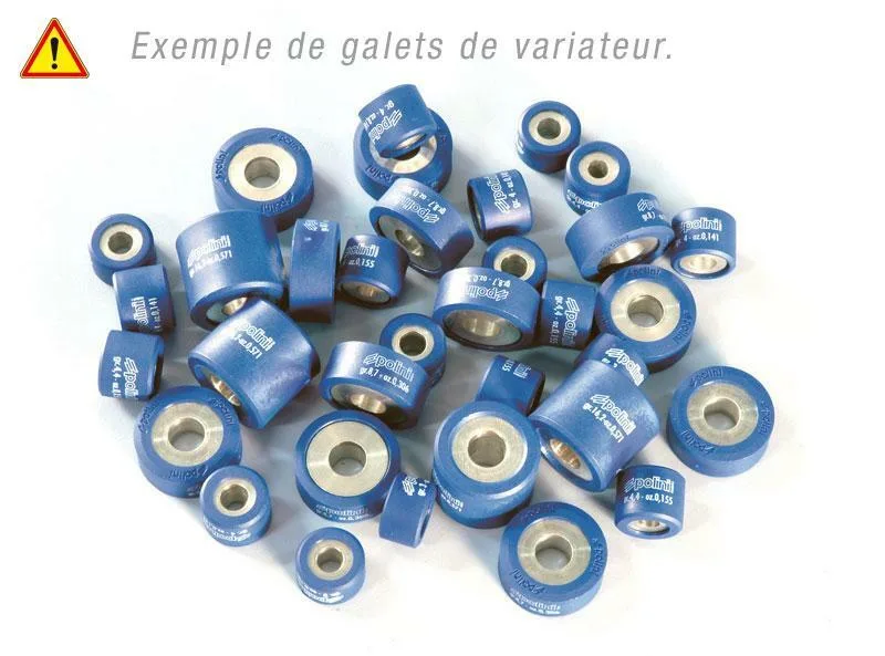 Rodillos de variador POLINI 23x18mm 12,4gr - 6 piezas