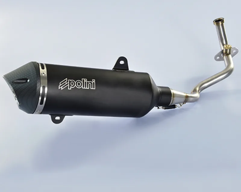 Escape completo Polini Maxi-scooter, inox, silencioso aluminio negro Piaggio Medley 125
