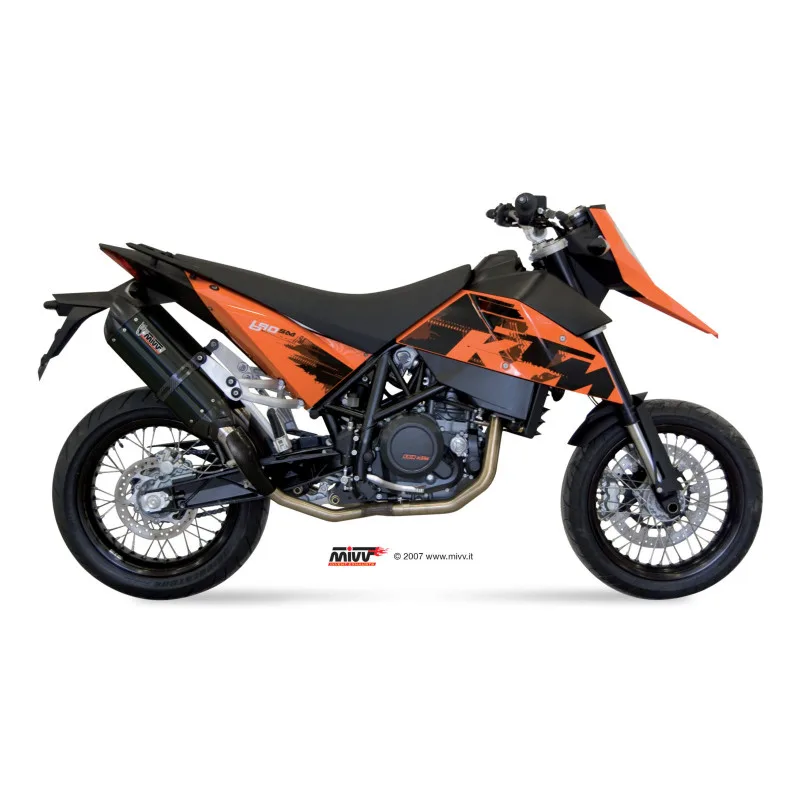 Mivv 2 Bolt-On Suono black con tapa carbono KTM 690 SM 2007-12 - Imagen 2