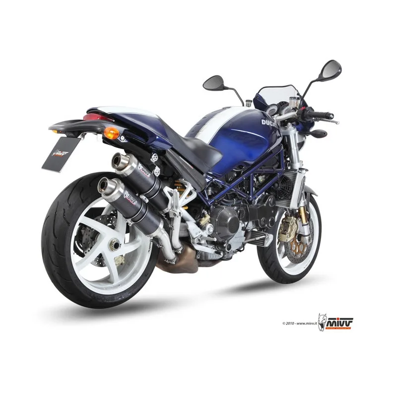 Mivv 2 Slip-On GP carbon Ducati Monster S2R 800 2005-07 / S2R 1000 2006-07 / S4R 2003-05 - Imagen 3