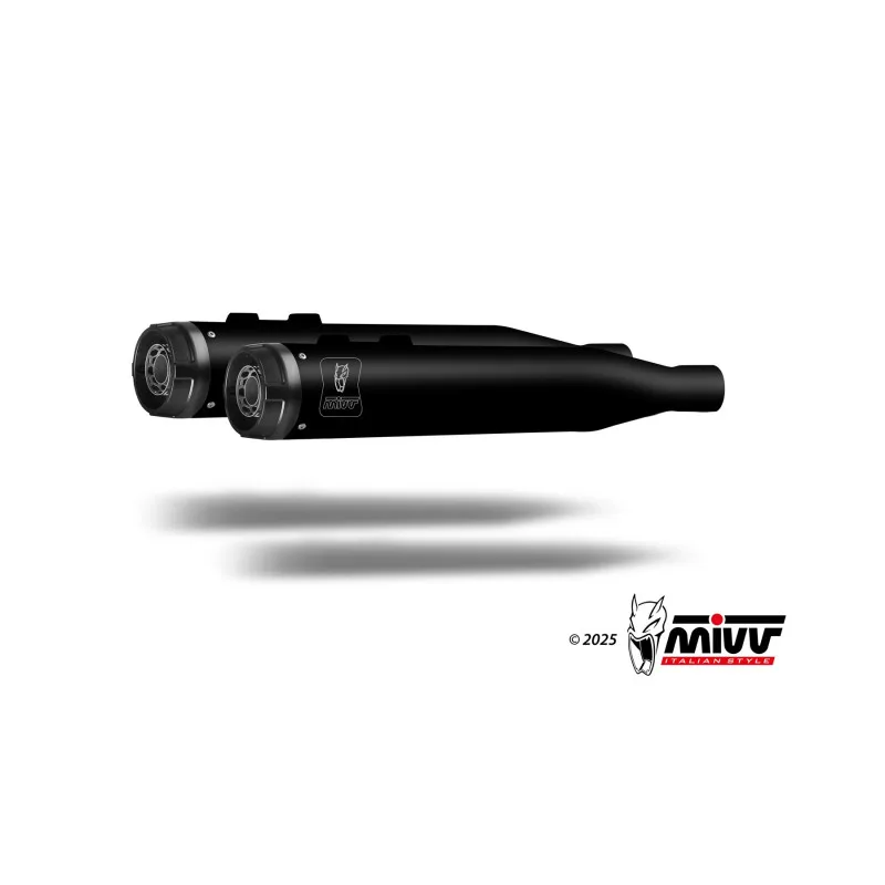 Mivv 2 Slip-On HR-1 Black con Tapa de Aluminio Harley Davidson Road Glide / King / Street 2017-26