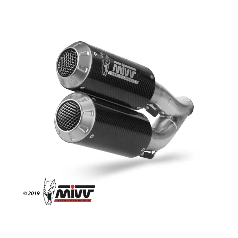 Mivv 2 Slip-On Mk3 carbono Ducati Monster 821 2018-20 / Monster 1200 2017-21