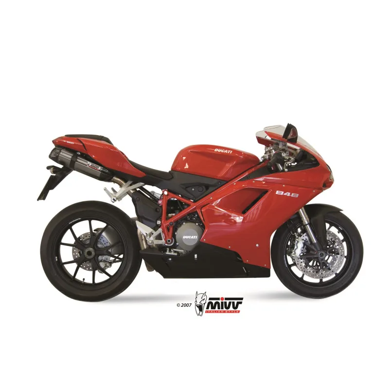 Mivv 2 Slip-On Suono St. Steel con tapa carbono Ducati 848 2007-13 / 1098 2007-11 / 1198 2009-12 - Imagen 2