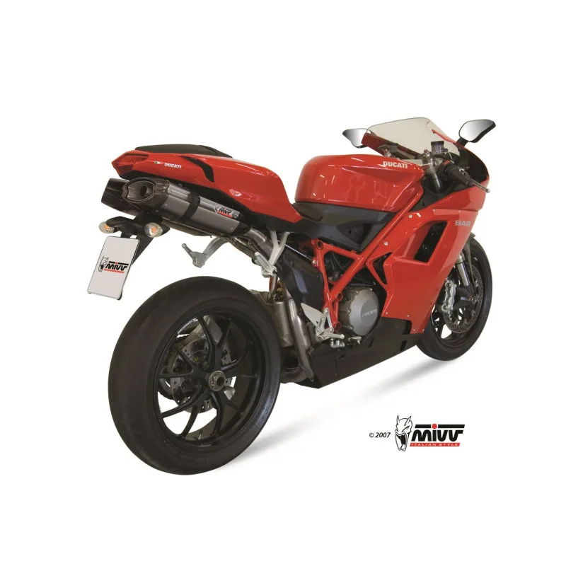 Mivv 2 Slip-On Suono St. Steel con tapa carbono Ducati 848 2007-13 / 1098 2007-11 / 1198 2009-12 - Imagen 3