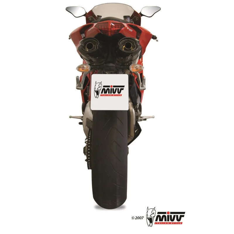 Mivv 2 Slip-On Suono St. Steel con tapa carbono Ducati 848 2007-13 / 1098 2007-11 / 1198 2009-12 - Imagen 4