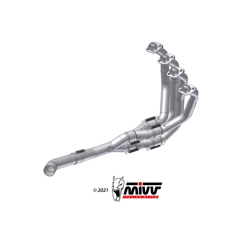 Mivv Colectores no kat (Compatible con silenciosos Mivv y de serie) Kawasaki Z900 A2 2017-25