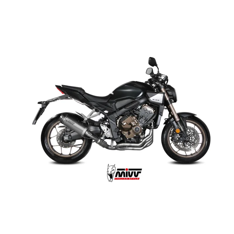 Mivv Escape Completo 4x2x1 AK-1 Titanium con tapa de carbono Honda CB 650 R 2024-26