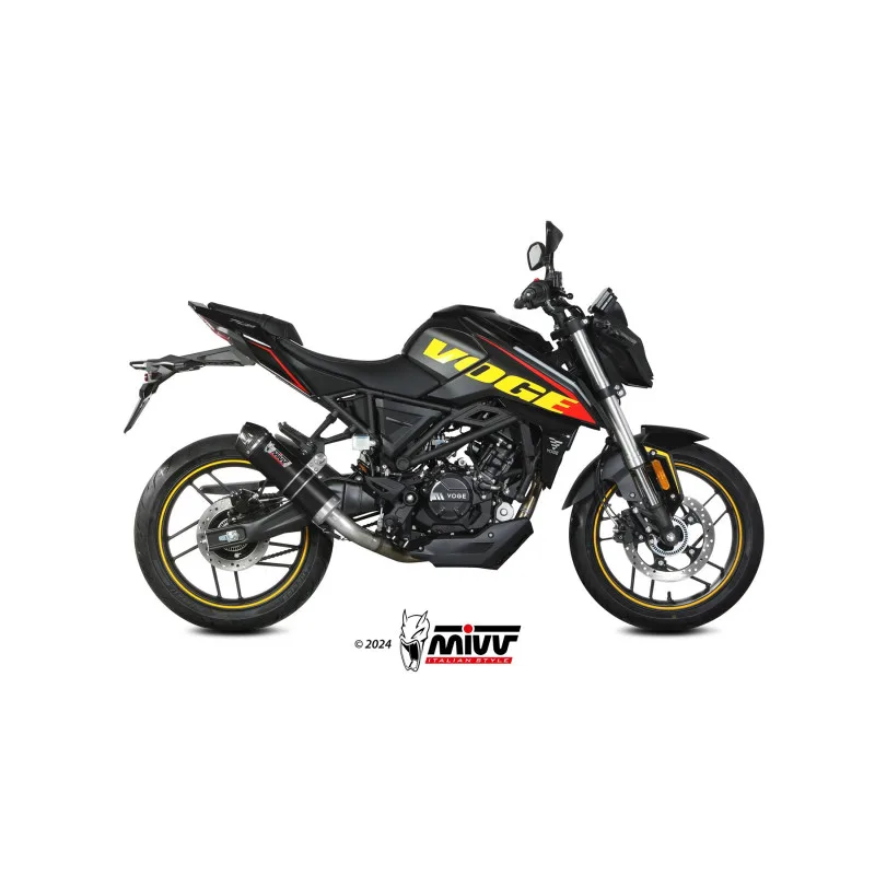 Mivv Full system 1x1 GP Black con tapa carbono Voge Brivido 125R 2023-24