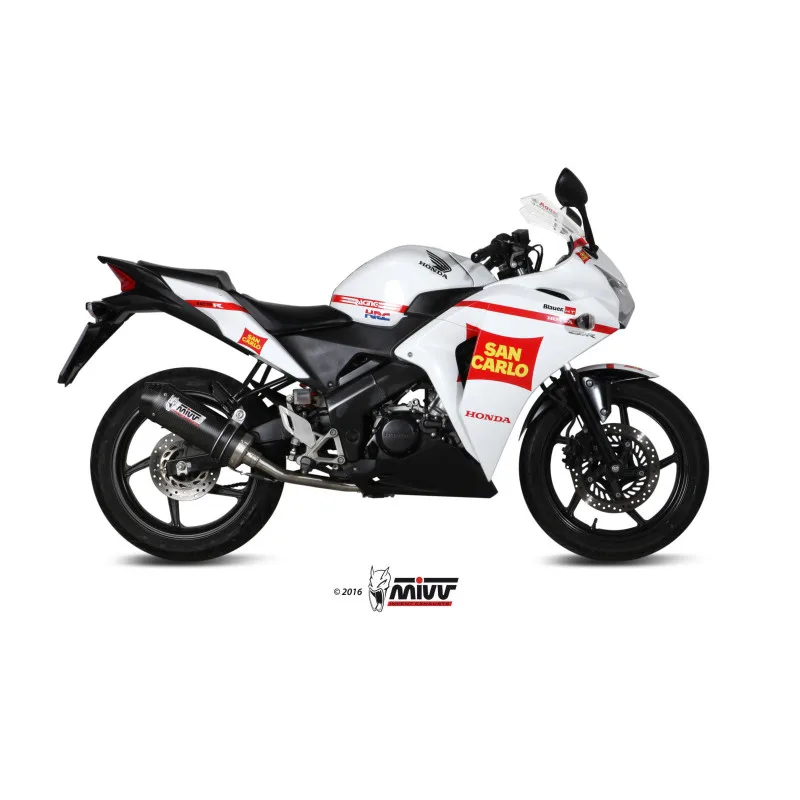 Mivv Full system 1x1 Oval carbono con tapa carbono Honda CBR 125 R 2011-16