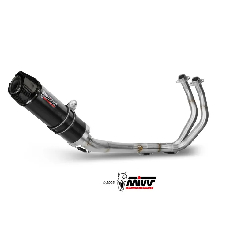 Mivv Full system 2x1 GP Black con tapa carbono Yamaha MT-07 / FZ-07 2014-24