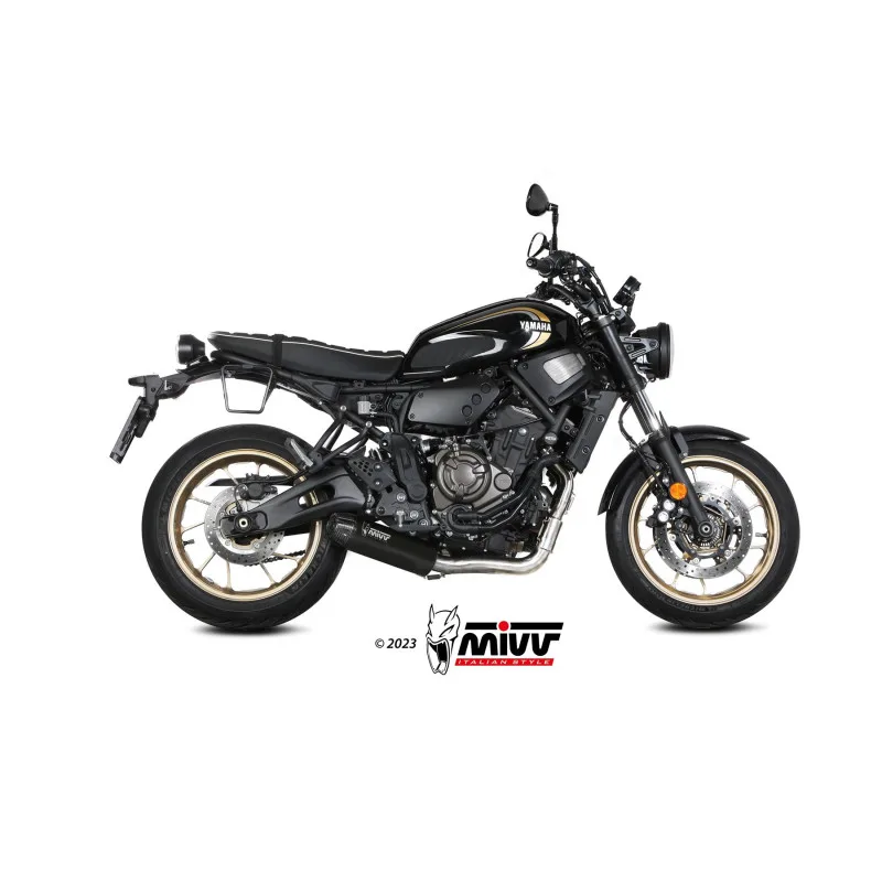 Mivv Full system 2x1 HR-1 Black con tapa en carbono larga YAMAHA XSR 700 2021-24